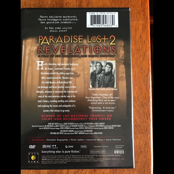 Paradise Lost Child Murders At Robin Wood Hills Dvd - Picture 5 of 5